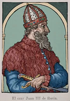 Images Dated 22nd September 2013: Ivan the Great (1440-1505). Engraving. Colored
