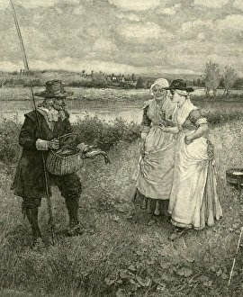 Angler Gallery: Izaak Walton and milkmaids