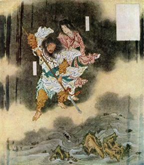 Images Dated 12th January 2016: Izanagi and Izanami giving birth to Japan