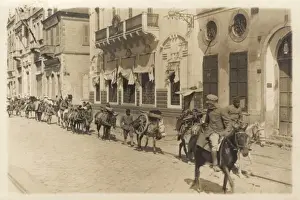 Izmir, Turkey - Turkish Troops riding through the town