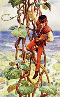 Eggs Prints: Jack and the Beanstalk, descending with the hen