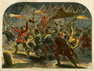 Anarchists Collection: Jack Cade attacking London by night