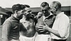 Bower Prints: Jack Jeffries, Millwall football trainer, with players