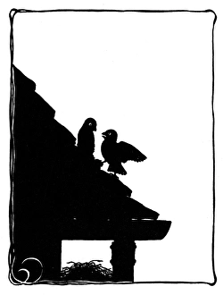 Images Dated 28th October 2011: Jack and Jennie Sparrow on the roof