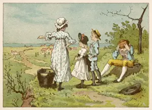Jack and Jill with Margery and Freddy on the hill