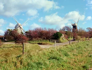 Downs Prints: Jack and Jill Windmills, Clayton, South Downs