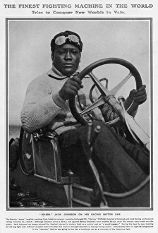 Jack Collection: Jack Johnson on his Racing Motor Car