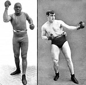 Images Dated 13th October 2004: Jack Johnson and Tommy Burns, 1908