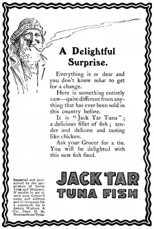 Shortages Prints: Jack Tar Tuna Fish advertisement, WW1