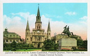 Orleans Collection: Jackson Statue and St. Louis Cathedral, New Orleans, USA
