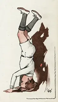 Upside Prints: Jacky standing on his head