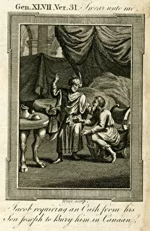 Jacob requiring an oath from his son Joseph