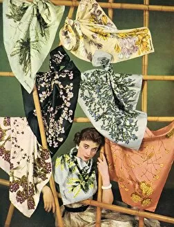 Modelling Gallery: Jacqmar silk scarves, 1955