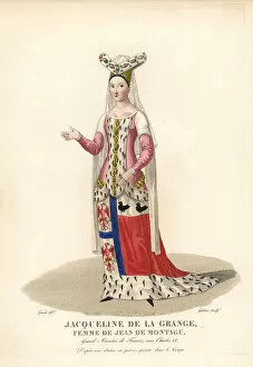 Montagu Collection: Jacqueline de la Grange in escoffion and armorial robe