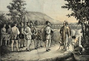 Jacques Cartier, his first interview with the Indians at Hoc Jacques Cartier, his first interview with the Indians at Hoc