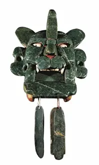 Maya Prints: Jade mask of bat god