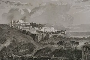 Walled Prints: Jaffa. General view of the city. Engraving by Ransonnette