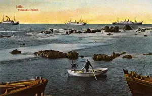 Guiding Prints: Jaffa, Israel - The Pilot guiding shipping through the rocks