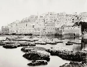 Jaffa, Palestine from the sea. Tel Aviv, modern Israel