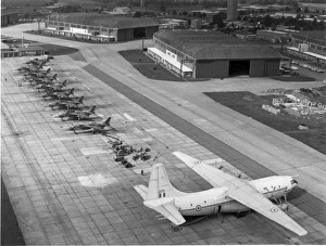 Jaguars of No54 Squadron and a RAF Short SC-5 Belfast CMk1