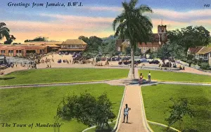 Jamaican Prints: Jamaica, West Indies - The Town of Mandeville