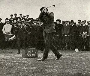 Images Dated 28th April 2020: James Braid driving from the first tee at the Pannal links