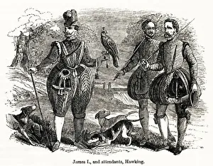 Images Dated 15th February 2019: James I and attendants hawking