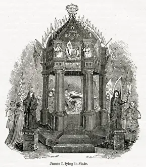 1625 Prints: James I, lying in state