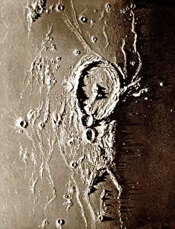Nasmyth Prints: James Nasmyth's model moon photograph, Gassendi