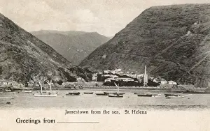 Helena Prints: Jamestown, St Helena - view from the sea
