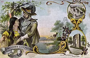 Saviour Prints: Jamestown, Virginia, USA - Pocahontas and John Smith