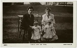 Jan Kubelik, Czec Musician with his wife and twin daughters