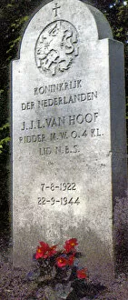 Images Dated 20th August 2019: Jan van Hoof headstone, Dutch Wargraves Cemetery