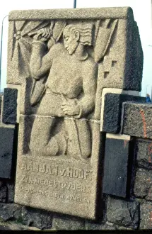 Hoof Prints: Jan van Hoof Memorial Bas-relief, Nijmegen road bridge