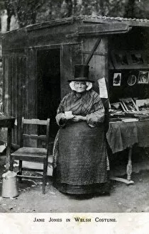 Jane Gallery: Jane Jones in Welsh Costume at her Bookstall, Betws-y-Coed