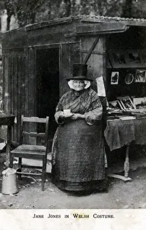 Bookstall Prints: Jane Jones in Welsh Costume at her Bookstall, Betws-y-Coed