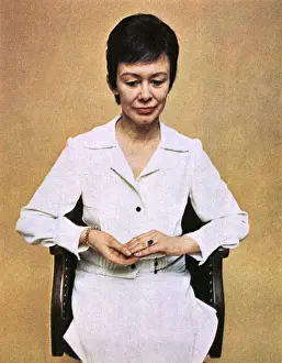 Janey Ironside wearing Ossie Clarke