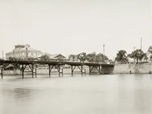 Japan c. 1880s - Naniwabashi, steel bridge Osaka, c. 1890