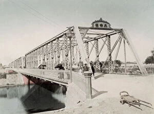 Japan c.1880s - Tenjinbashi steel bridge at Oasaka
