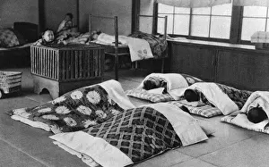 Napping Prints: Japan - Children in day beds at a nursery