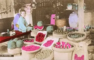 Watermelon Prints: Japan - Greengrocer (Fruit Shop) and bar