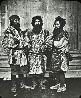Japan - A group of three Ainos, the aborigines