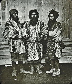 Aborigines Gallery: Japan - A group of three Ainos, the aborigines