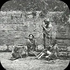 Japan - A group of beggars praying