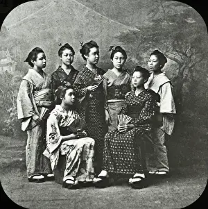 Boswell Prints: Japan - A group of seven girls