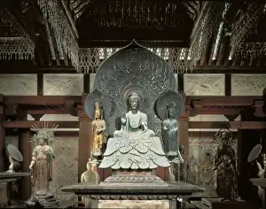 Buddha Prints: JAPAN. HONSHU. NARA. Irakuga. Horyuji Temple