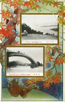 Autumnal Prints: Japan - Inland Sea and the Kintai Bridge - decorative border