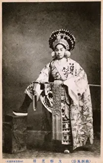 Make Up Prints: Japan - Kabuki actress with large headdress and sword