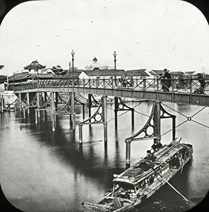 Osaka Prints: Japan - A new light iron bridge at Osaka