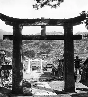 Nagasaki Prints: Japan - O-Suwa Temple near Nagasaki early 1900s